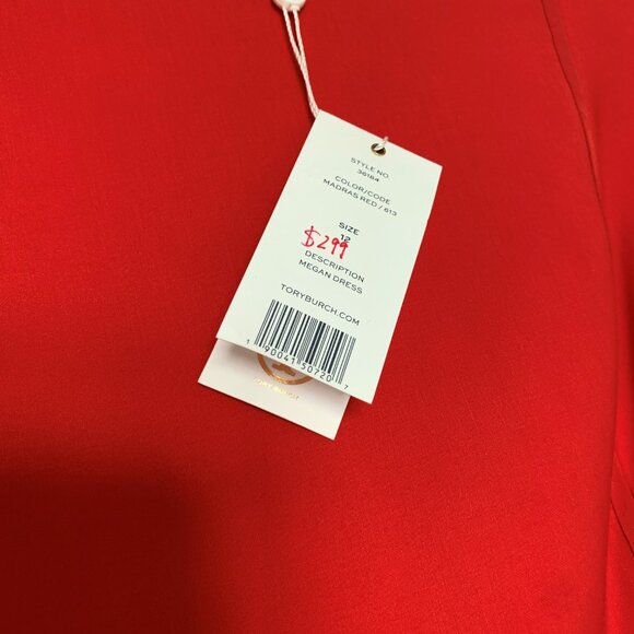 BNWT- Tory Burch Megan Dress - Red sz 12 - Picture 4 of 6